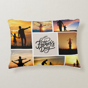 Dad We Love You Custom Fathers Day Photo  Decorative Cushion