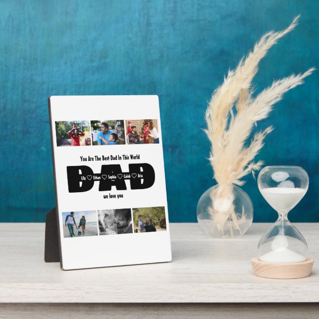 Dad, We Love You – Fathers Day 6 Photo Collage Plaque (Side)