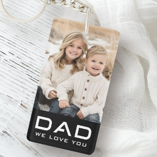 Dad we love you father's day photo black key ring
