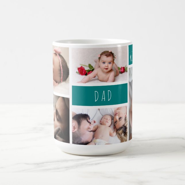 Dad We Love You Photo Collage Coffee Mug (Center)