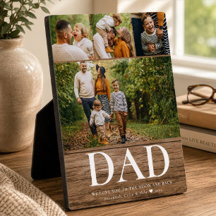 DAD We love you Photo Collage Rustic Modern Father Plaque