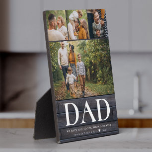 DAD We love you Photo Collage Rustic Modern Father Plaque