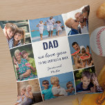 Dad We Love You to Outfield and Back 8 Photo Blue Cushion<br><div class="desc">Say, we love you Dad with a photo pillow which you can customise with 8 of your favourite photos or instagram pictures. The cute wording is fully editable and currently reads "dad we love you to the outfield & back" - perfect for a baseball dad! You can also add your...</div>