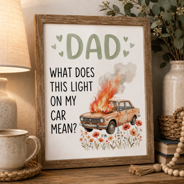 Dad, What Does This Light On My Car Mean? Gift Dad Card (🥉 👨‍🔧 The Funniest Card for Car-Loving Dads!)
