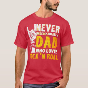 Dad Who Loves Rock N Roll Rock N Roll Guitar  T-Shirt