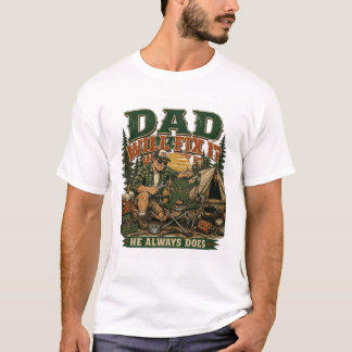 Dad Will Fix It He Always Does Funny Camping T-Shirt