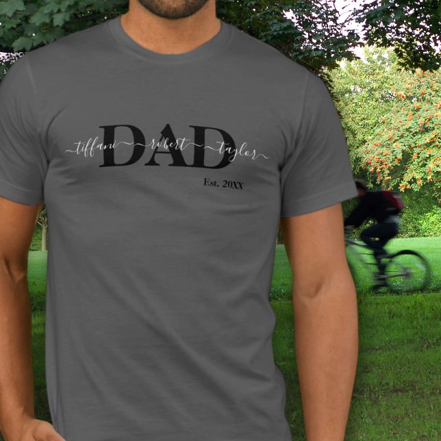 Dad With Kids Names Est T-Shirt (Creator Uploaded)
