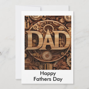 DAD Wood Mechanic Automotive Thank You Card