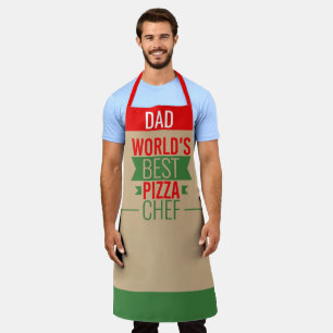 Dad -World's Best Pizza Chef -tricolor in tan Apron