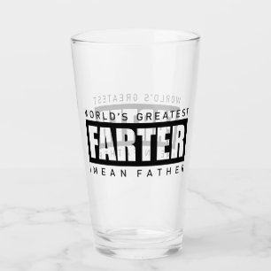 Dad world's greatest farter word art glass