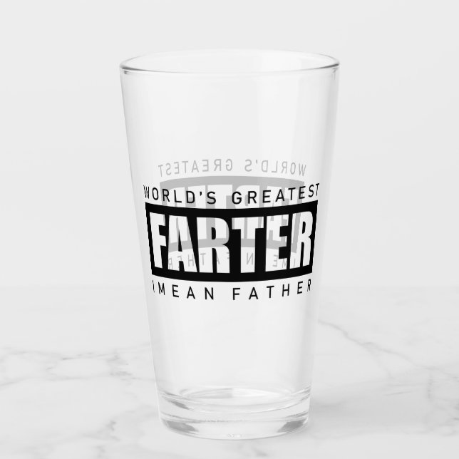 Dad world's greatest farter word art glass (Front)