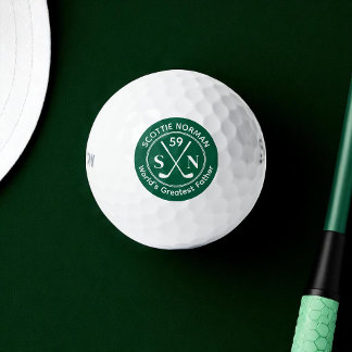 Dad 'World's Greatest Father' green Golf Balls