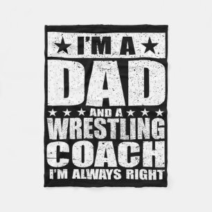 Dad Wrestling Coach Coaches Fathers Day Shirts Gif Fleece Blanket