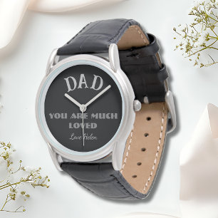 Dad You Are Much Loved Classic Leather Strap Sport Watch