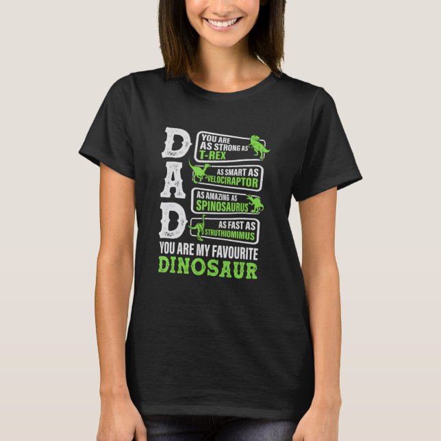 Dad You Are My Favourite Dinosaur Retro Dinosaur D T-Shirt (Front)