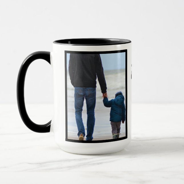 Dad-you are my hero photo/text two-toned mug (Left)