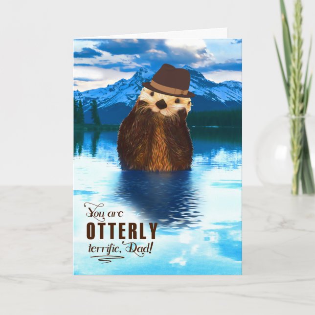 Dad You are Otterly Terrific Woodland Birthday Car Card (Front)