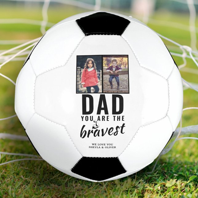 Dad you are the Bravest Father`s Day 2 Photo Soccer Ball (Creator Uploaded)
