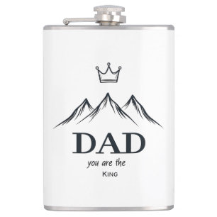 "Dad, You Are the King" Custom Flask