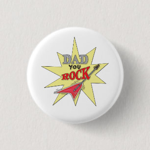 Dad You Rock 3 Cm Round Badge