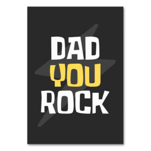 Dad You Rock - Father's Day / Birthday Gift Table Number