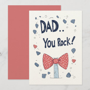 DAD… YOU ROCK! Funny Father’s Day Gift with Bow Invitation