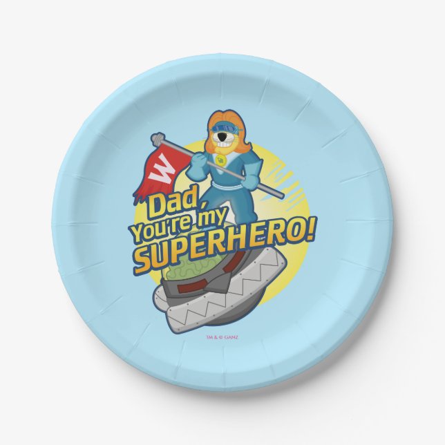 Dad, You're My Superhero Paper Plate (Front)