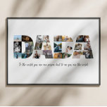 Dada 24 Photo Collage Gift for First Father's Day Poster<br><div class="desc">This is a photo collage that spells out the word DADA along with a custom message. It fits 24 pictures in total. This is the perfect gift for dad for father’s day,  his birthday or Christmas. Frame not included. Photos by prostooleh / Freepik.</div>