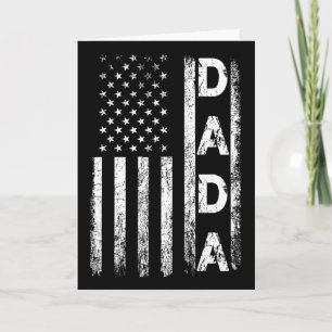 Dada American Flag Retro Fathers Day 4th Of July F Card