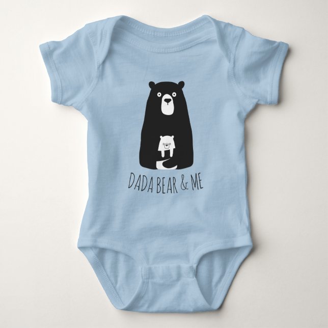 DADA BEAR & ME | Dad Kids Daughter Son Dada Bear B Baby Bodysuit (Front)