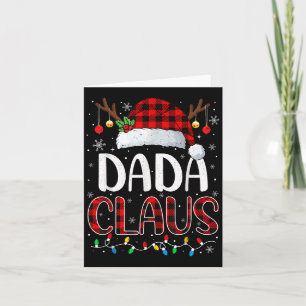 Dada Claus Christmas Lights Pajama Family Matching Card