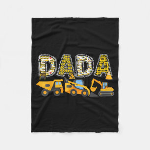 Dada Construction Excavator Kids Matching Family Fleece Blanket