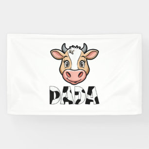 Dada Cow Print Cow Pattern Father's Day  Banner