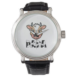 Dada Cow Print Cow Pattern Father's Day Watch