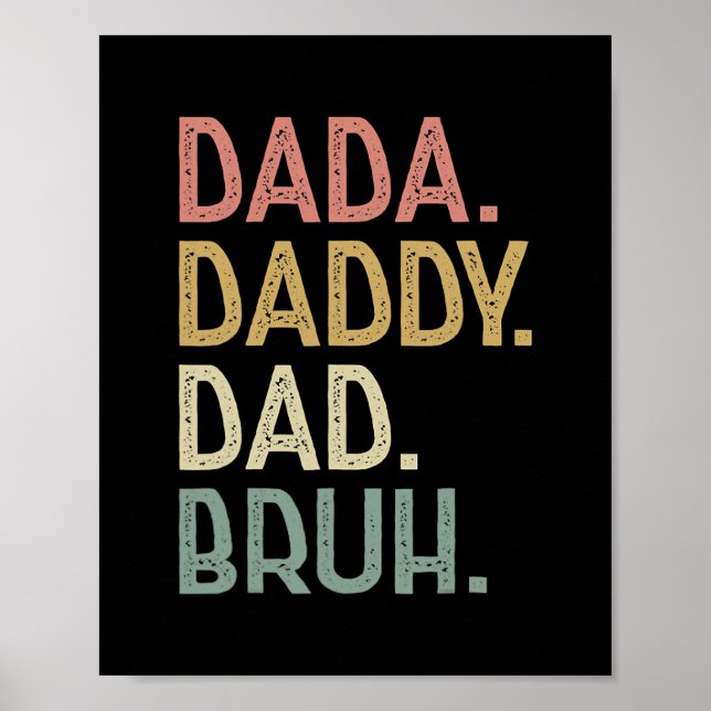 Dada Daddy Dad Bruh Birthday For Dad Men Fathers Poster (Front)