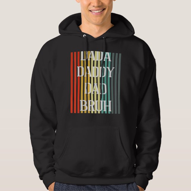 Dada Daddy Dad Bruh  Dad Retro Sunset Design Hoodie (Front)