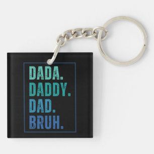 Dada Daddy Dad Bruh distressed blue Father's Day  Key Ring
