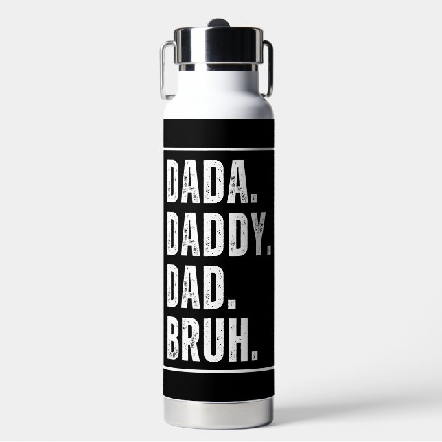 Dada Daddy Dad Bruh distressed retro Father's Day  Water Bottle (Front)