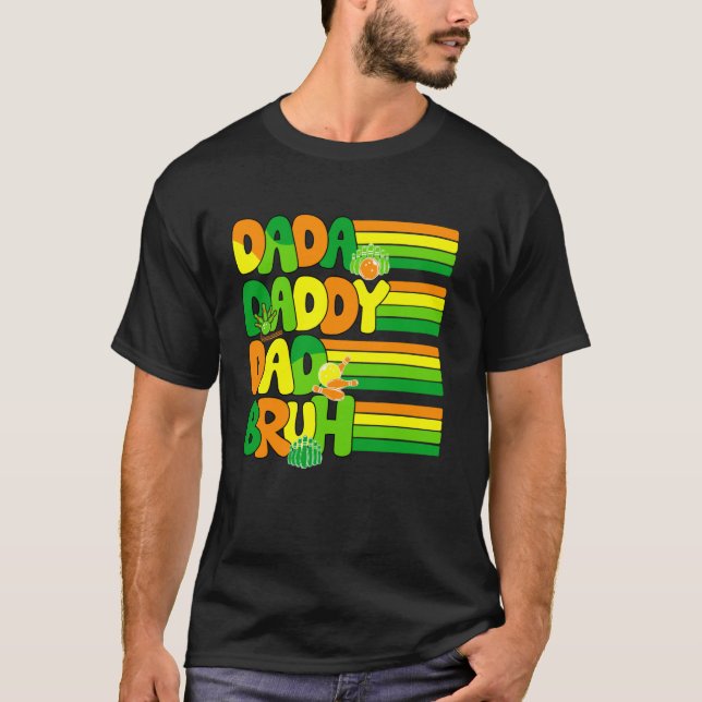 Dada Daddy Dad Bruh Men Funny Father's Day Bowling T-Shirt (Front)