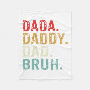 Dada Daddy Dad Bruh Retro Vintage Funny Fathers Da Fleece Blanket