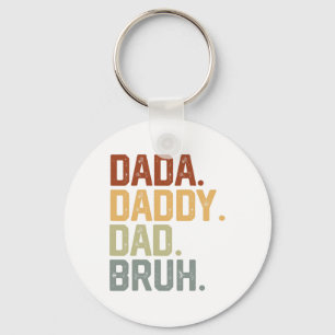 Dada Daddy Dad Bruh Retro Vintage Funny Fathers Da Key Ring
