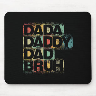 Dada Daddy Dad Bruh Shirt Retro Vintage Funny Fath Mouse Pad