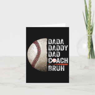 Dada Daddy Dad Bruh Vintage Baseball Coach Funny F Card
