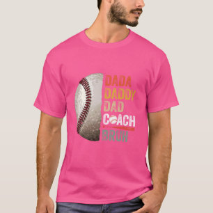 Dada Daddy Dad Bruh Vintage Baseball Coach Funny F T-Shirt