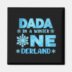 Dada In A Winter Onederland Bday Girl Sweet Snowfl Magnet