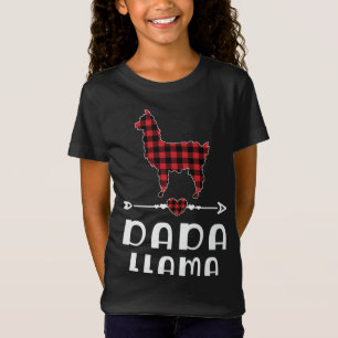 Dada Llama Christmas Red Plaid Buffalo Family Matc T-Shirt