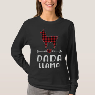 Dada Llama Christmas Red Plaid Buffalo Family Matc T-Shirt