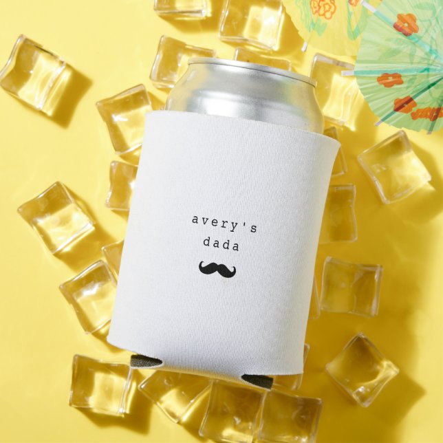Dada Moustache Custom Name Father's Day Can Cooler (In Situ Summer)