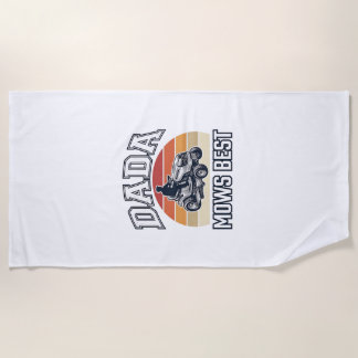 Dada Mows Best Vintage Lawn Mower Shirt Design_1 Beach Towel