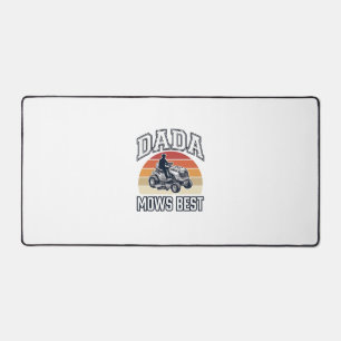 Dada Mows Best Vintage Lawn Mower Shirt Design_1 Desk Mat